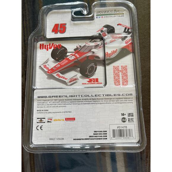 HyVee #45 RLL Racecar diecast - Picture 2 of 3